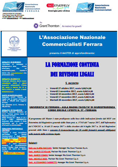 Cover pdf locandina Formazione Ferrara