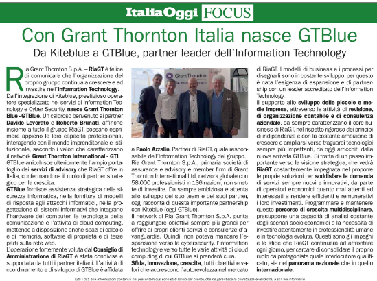 italia oggi articolo grant thornton blue